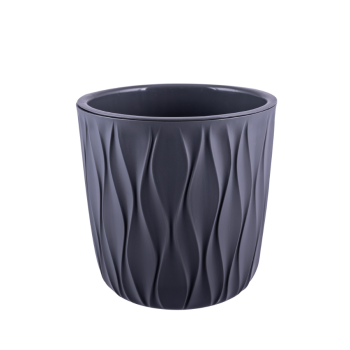 Кашпо пластм. "Desert"  2,3л d верха 157мм h152мм со вставкой Серый 86405 *1/16