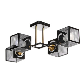Светильник потолочный N6400/4 BK+COP 4*40W E27 220V (l-555; w-345; h-195) S=16м2 VERNER LIGHTING *1
