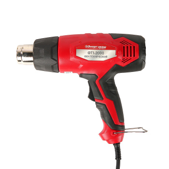 Фен строительный 2000Вт 450-600°С 250-500 л/мин 4 насадки ГАРАНТ ФТ1-2000 ЭНЕРГОМАШ *1/10