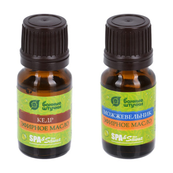 Набор эфирных масел "кедр и можжевельник" 2 масла по 10 мл в блистере в форме капли/ 20