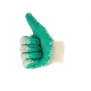 Перчатки рабочие нейлон с латекс, полн облив 13кл 4нит 75гр бел/зелен (арт.4526) Ladoni  *10/240 Перчатки рабочие нейлон с латекс, полн облив 13кл 4нит 75гр бел/зелен (арт.4526) Ladoni  *10/240