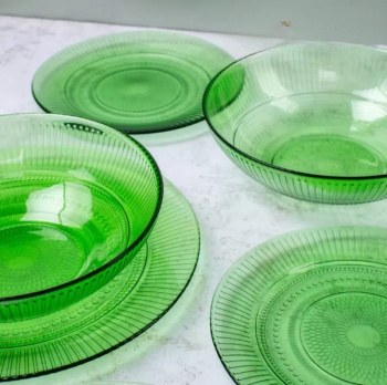 Тарелка стекло Luminarc "Louise Chartreuse" мелк. d19см Зеленый прозрачный O0488 *24