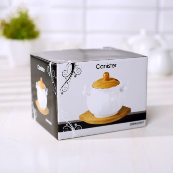 Сахарница "Эстет" на деревянной подставке 500 мл