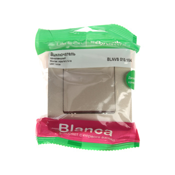 Выключатель "BLANCA" СП 1кл. титан 10А 250В BLNVS010104 *1/10/20