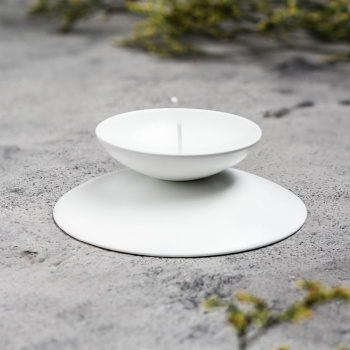 Подсвечник металл на 1 свечу "Гадальный Н", 3х7,3 см, белый 1596014