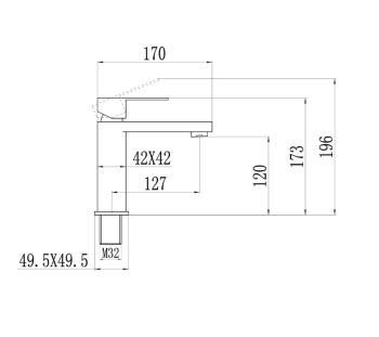 Смеситель для умывальника FMARK черный FS8701H *1/12