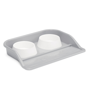 Миски для животных пластм. 2-е ёмкости на ПОДДОНЕ 410х300х60мм Серый М8629 *1/10 Миски для животных пластм. 2-е ёмкости на ПОДДОНЕ 410х300х60мм Серый М8629 *1/10