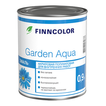 Эмаль акриловая белая полуматовая 0,9 л Finncolor Gargen Agua База A *6/462