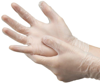 Перчатки виниловые одноразовые L (большой) 100шт в коробке VIN003A "А.Д.М." *1/10