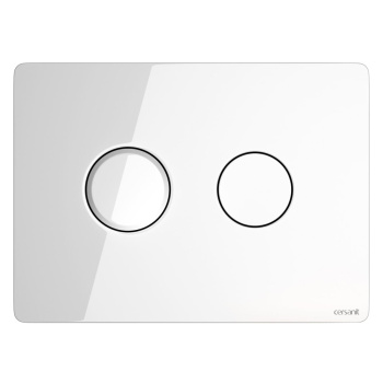 Кнопка Cersanit Accento Circle, пневматическая, белый глянцевый, стекло