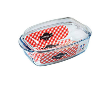 Форма термостекло PYREX 37*22 cм с крышкой, Утятница *3