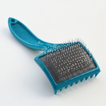 Щётка-пуходерка большая мягкая с каплями, основание 68х48 мм, микс