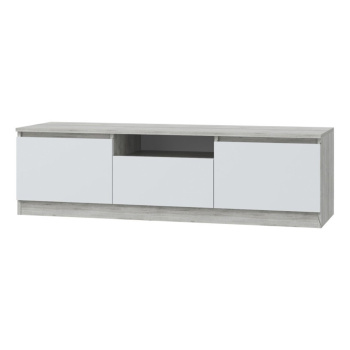 Тумба под ТВ 1400х408х450 мм 33 КОМОДА Лори, с ящиком и двумя  дверцами, дуб серый / белый