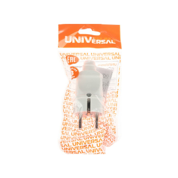 Вилка штепсельная  В16-101 белая евро (А0101) *10/25/250