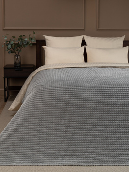 Плед 150*200см фланель жаккард кубики серый FF FNJq GY13 039/1520 NC Absolute *1